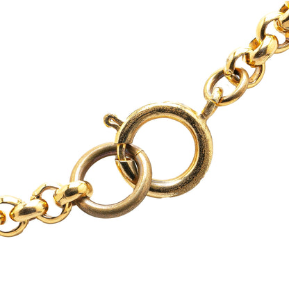 Gold Chanel Gold Plated CC Heart Pendant Necklace