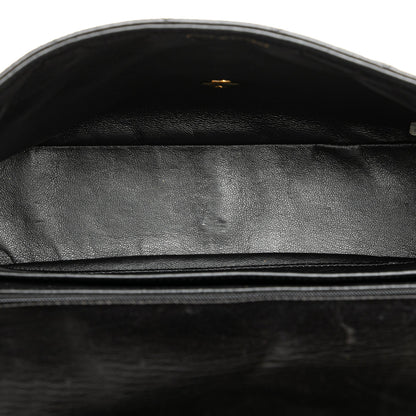 Black Chanel Quilted Lambskin Half Moon Single Flap Crossbody Bag