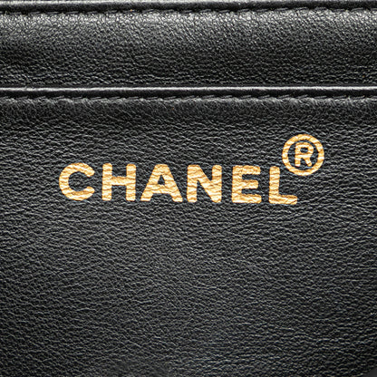 Black Chanel Quilted Lambskin Half Moon Single Flap Crossbody Bag