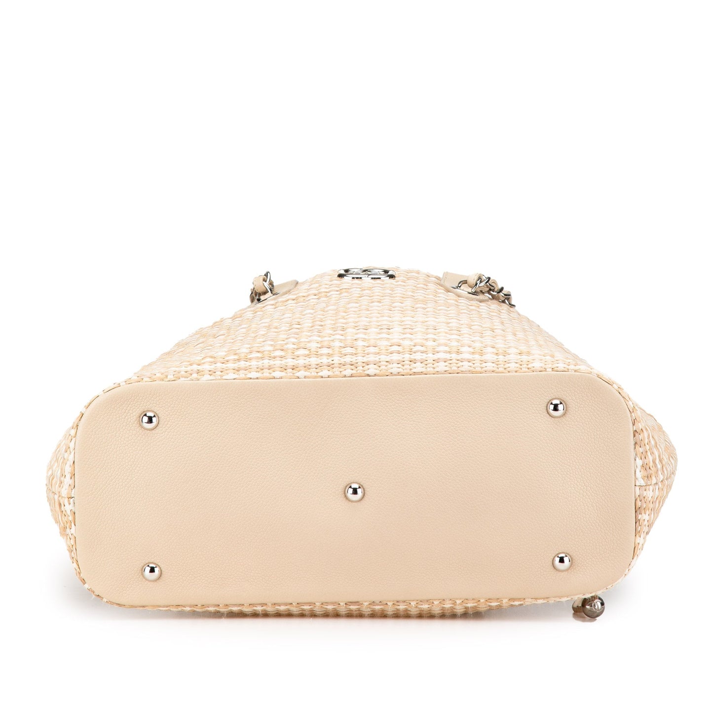 Brown Chanel Large CC Woven Straw Shopping Tote Satchel
