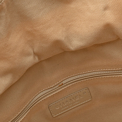 Brown Chanel Large CC Woven Straw Shopping Tote Satchel