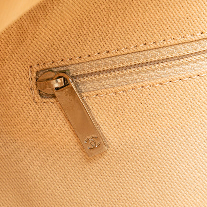 Brown Chanel Large CC Woven Straw Shopping Tote Satchel