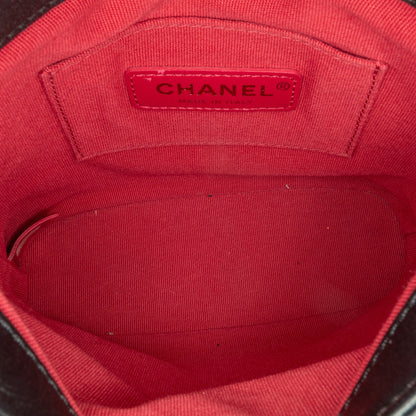 Black Chanel Small Quilted Calfskin Chain Hobo Flap Crossbody Bag