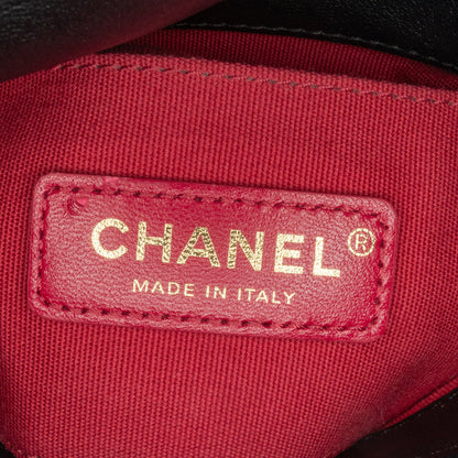 Black Chanel Small Quilted Calfskin Chain Hobo Flap Crossbody Bag