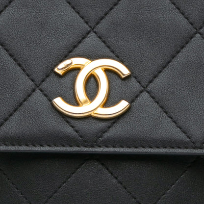 Black Chanel Small Quilted Calfskin Chain Hobo Flap Crossbody Bag