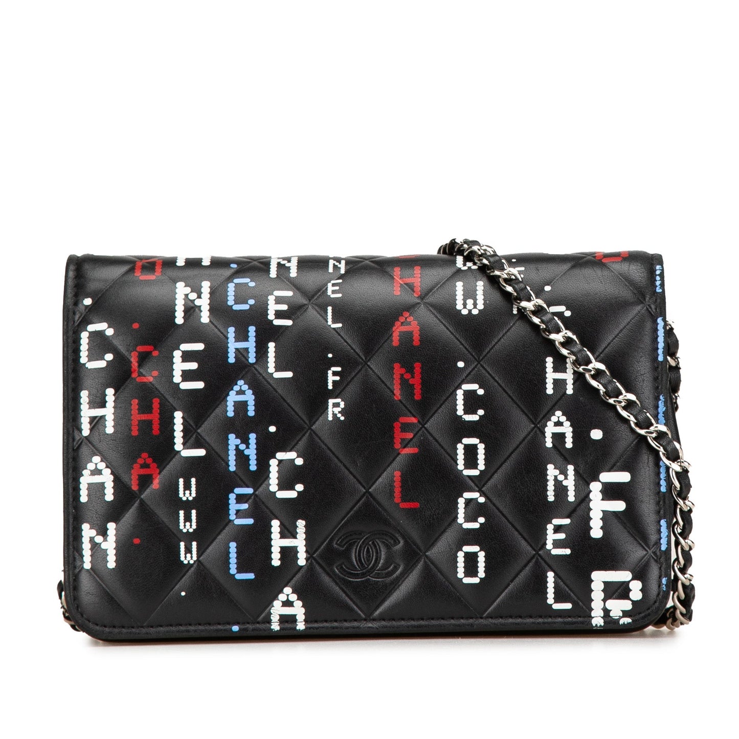 Black Chanel Quilted Lambskin Data Center Wallet On Chain Crossbody Bag