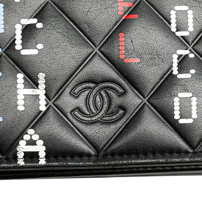 Black Chanel Quilted Lambskin Data Center Wallet On Chain Crossbody Bag