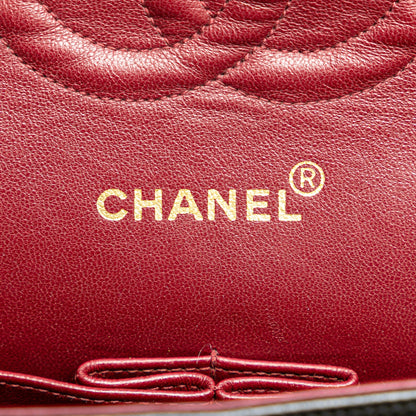 Black Chanel Medium Classic Lambskin Double Flap Shoulder Bag