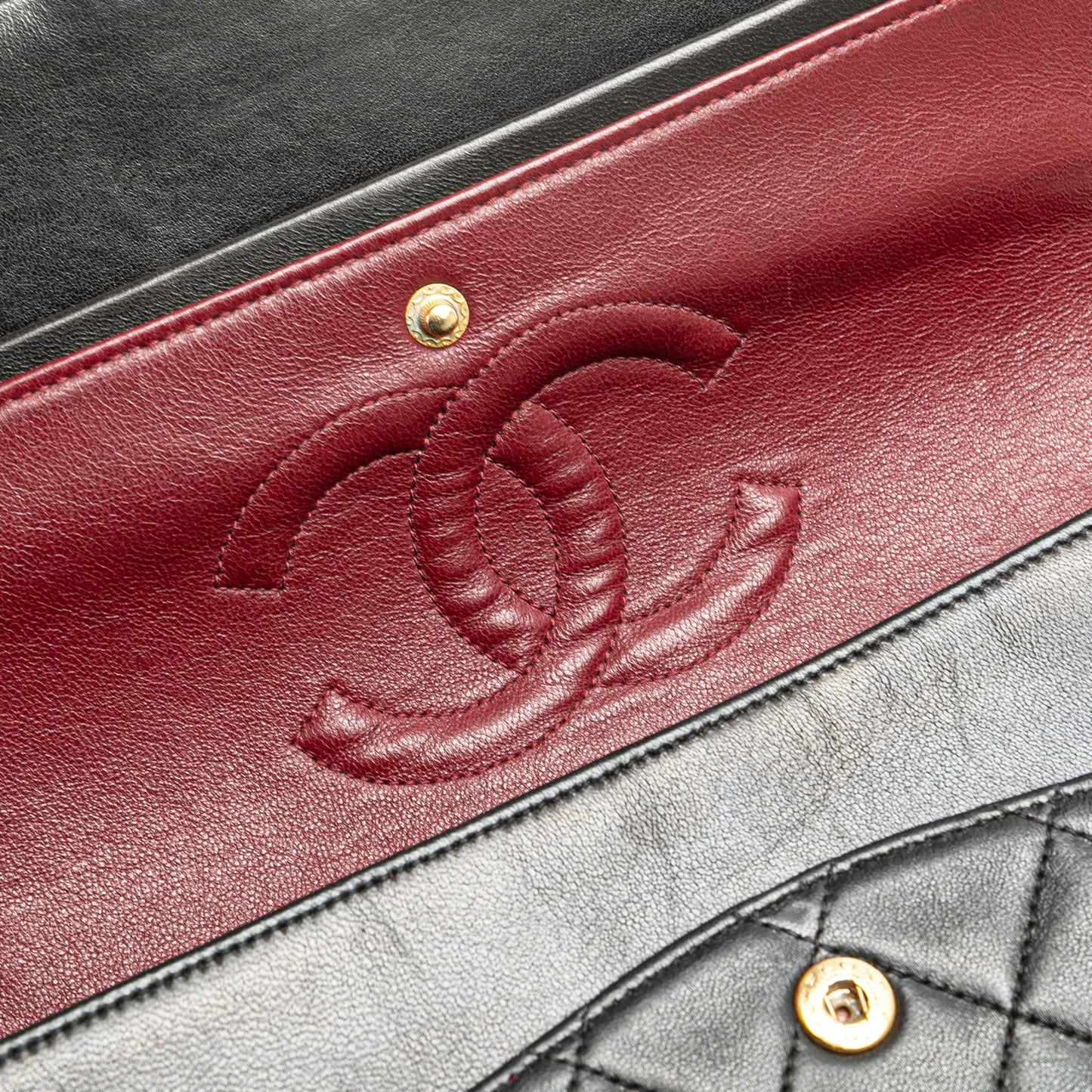 Black Chanel Medium Classic Lambskin Double Flap Shoulder Bag