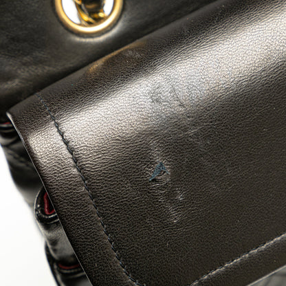 Black Chanel Medium Classic Lambskin Double Flap Shoulder Bag