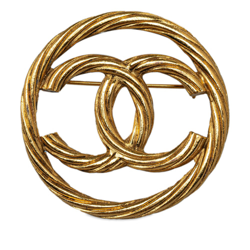 Gold Chanel CC Brooch