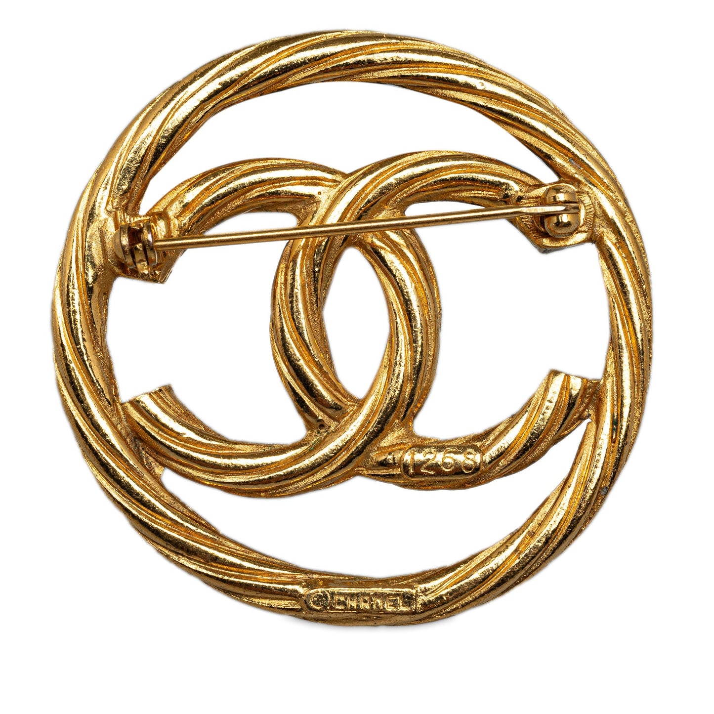 Gold Chanel CC Brooch