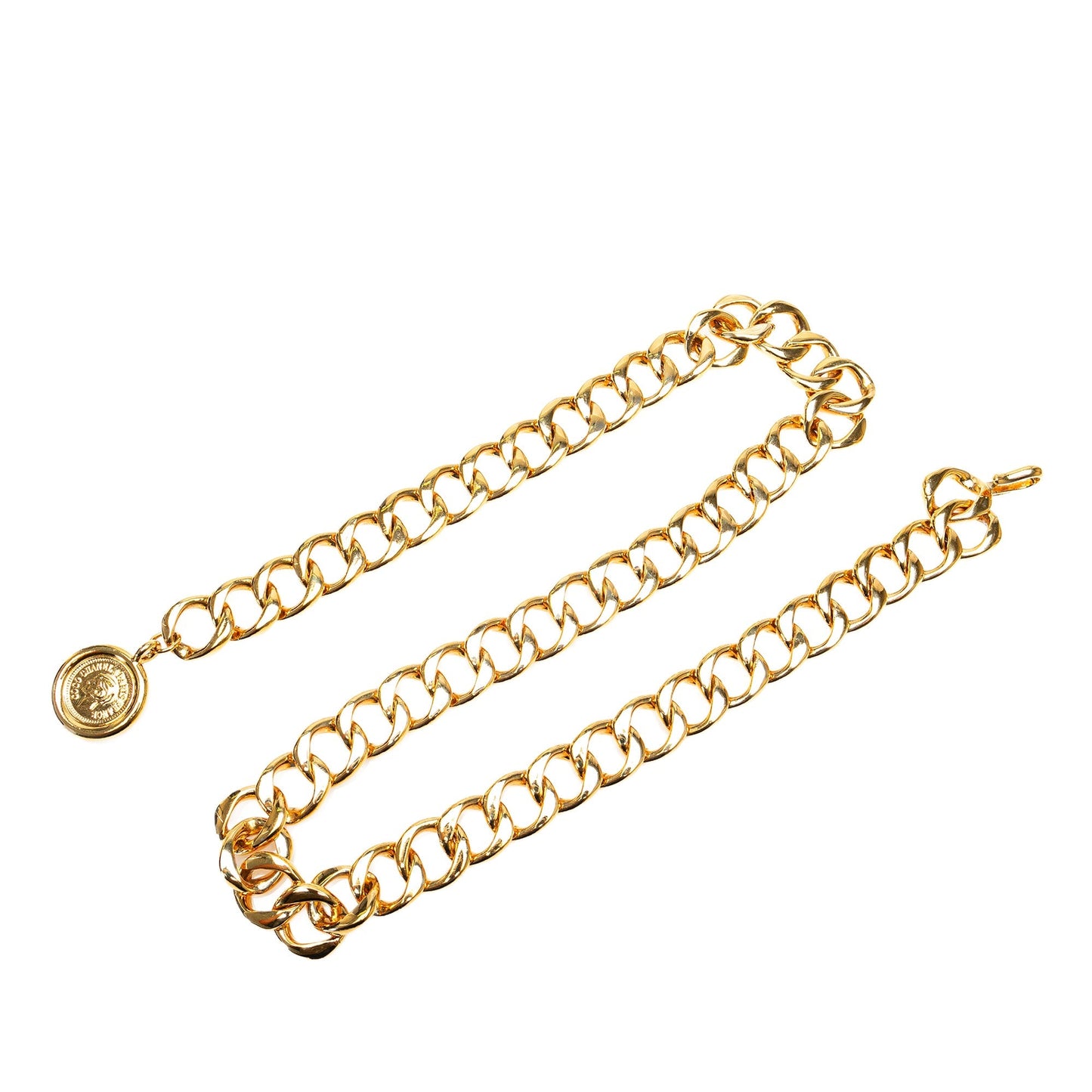 Gold Chanel Gold Plated Medallion Chain Belt