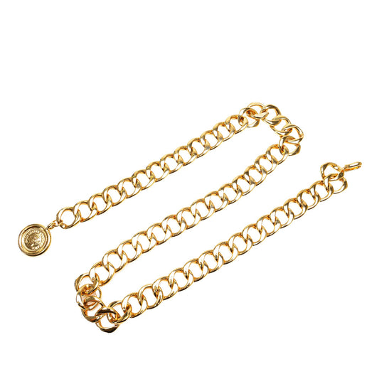 Gold Chanel Gold Plated Medallion Chain Belt