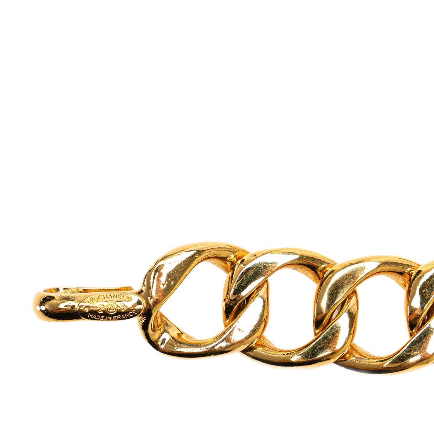 Gold Chanel Gold Plated Medallion Chain Belt