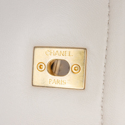 Brown Chanel Small Lambskin Button On Top Flap Crossbody Bag