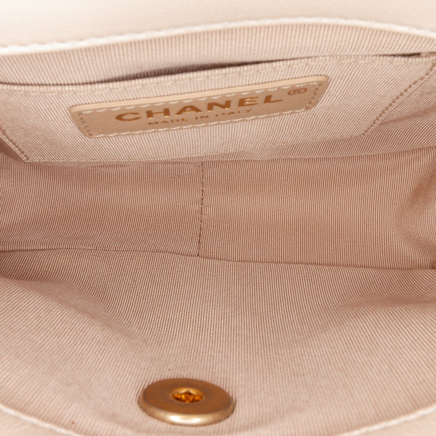 Brown Chanel Small Lambskin Button On Top Flap Crossbody Bag
