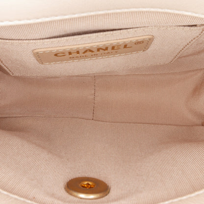 Brown Chanel Small Lambskin Button On Top Flap Crossbody Bag