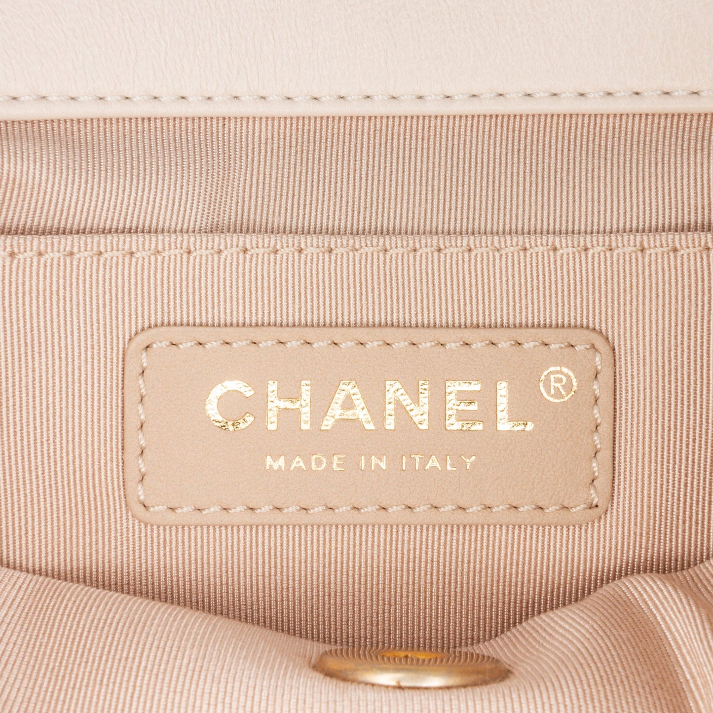 Brown Chanel Small Lambskin Button On Top Flap Crossbody Bag