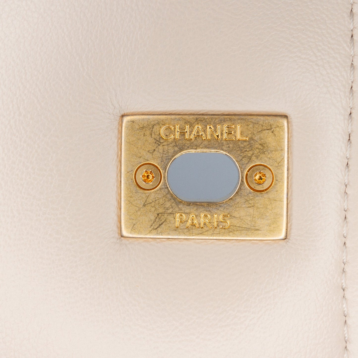 Brown Chanel Small Lambskin Button On Top Flap Crossbody Bag