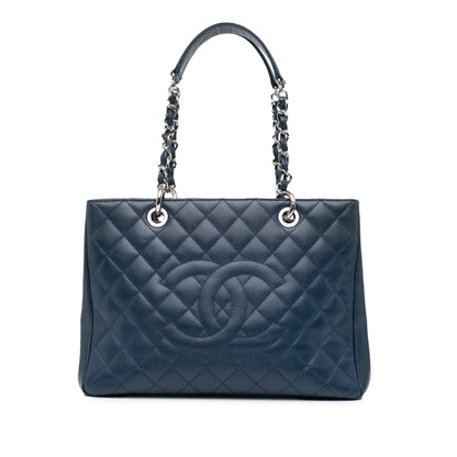 Blue Chanel Caviar Grand Shopping Tote