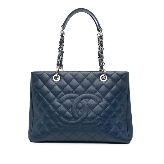 Blue Chanel Caviar Grand Shopping Tote