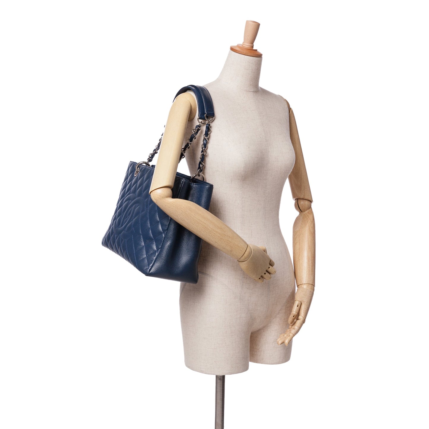 Blue Chanel Caviar Grand Shopping Tote