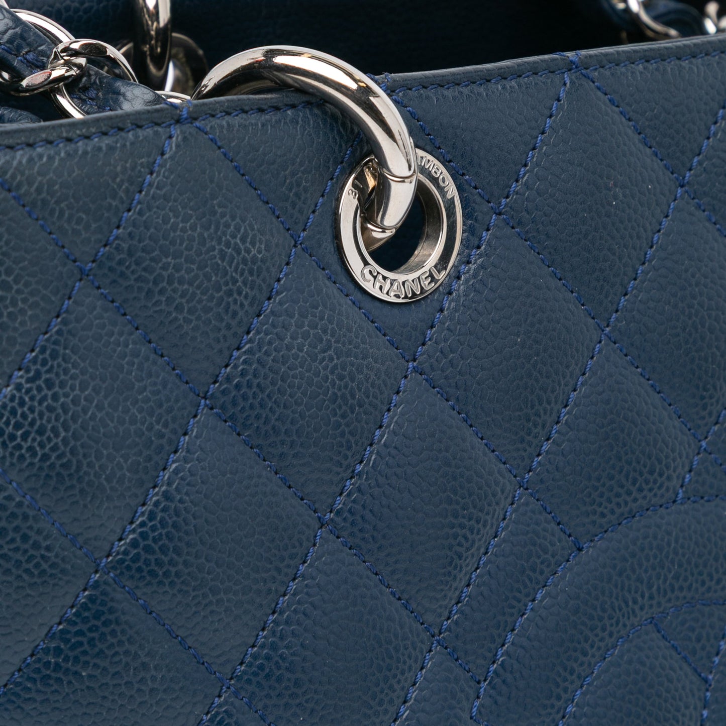 Blue Chanel Caviar Grand Shopping Tote