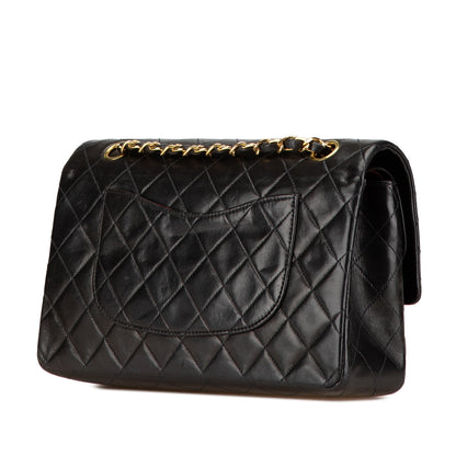 Black Chanel Medium Classic Lambskin Double Flap Shoulder Bag