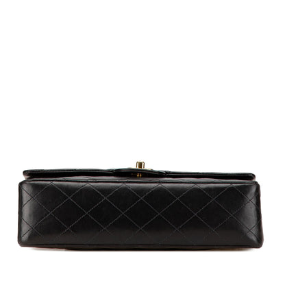 Black Chanel Medium Classic Lambskin Double Flap Shoulder Bag