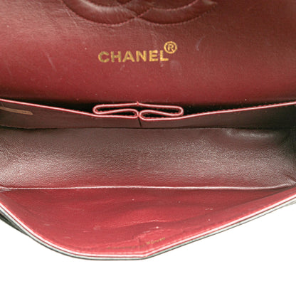 Black Chanel Medium Classic Lambskin Double Flap Shoulder Bag
