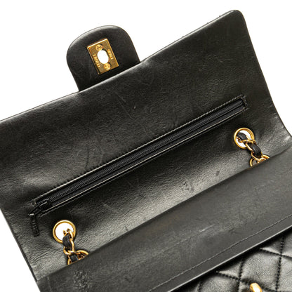 Black Chanel Medium Classic Lambskin Double Flap Shoulder Bag