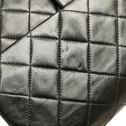 Black Chanel Medium Classic Lambskin Double Flap Shoulder Bag