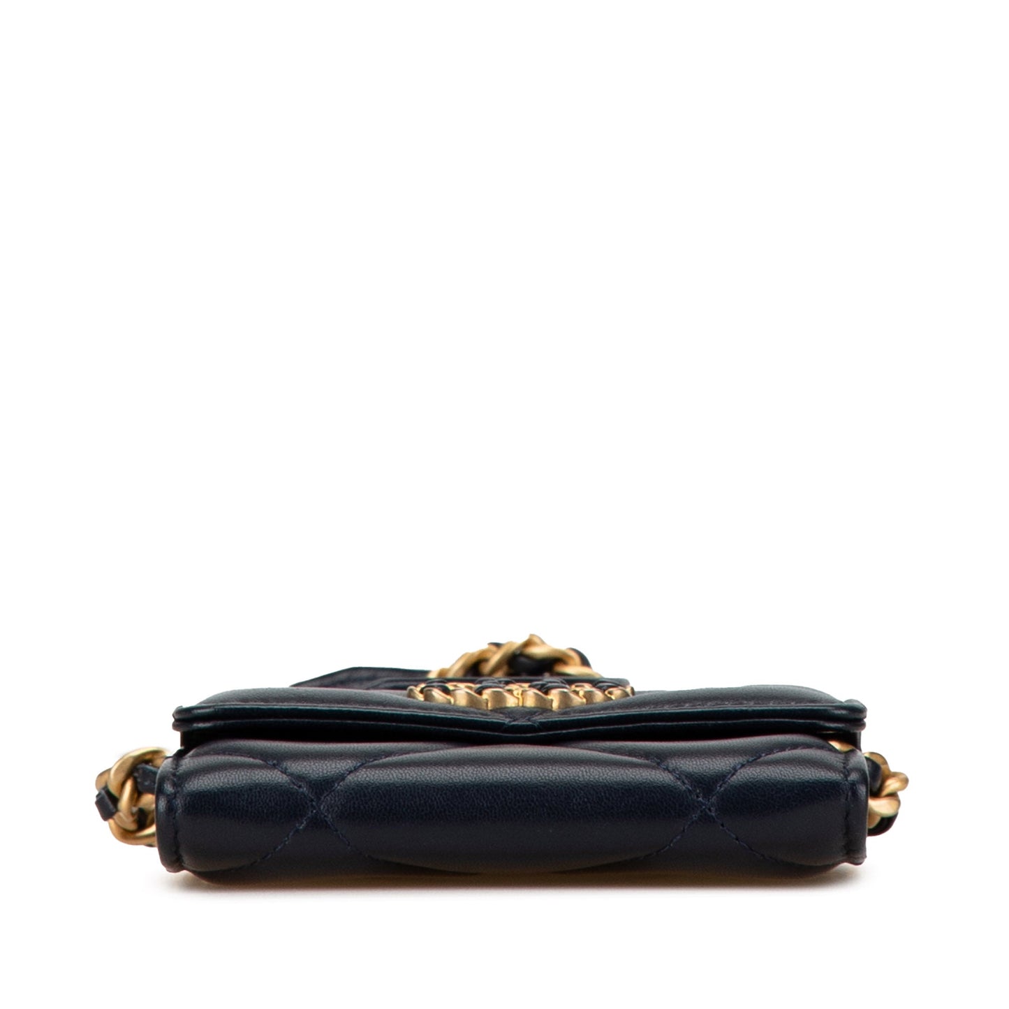 Black Chanel Lambskin 19 Flap Coin Purse With Chain Crossbody Bag