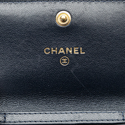Black Chanel Lambskin 19 Flap Coin Purse With Chain Crossbody Bag