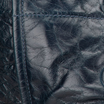 Blue Chanel Medium Glazed Calfskin and Caviar Deauville Tote Satchel
