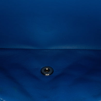 Blue Chanel Jumbo Classic Patent Double Flap Shoulder Bag