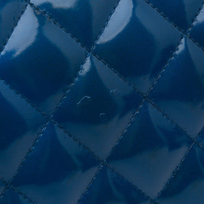 Blue Chanel Jumbo Classic Patent Double Flap Shoulder Bag