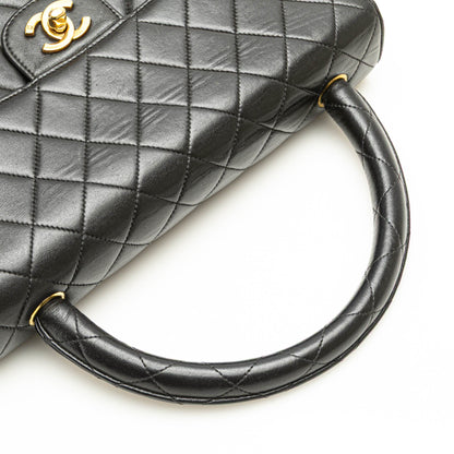 Black Chanel Medium Lambskin Kelly Parent Top Handle Bag