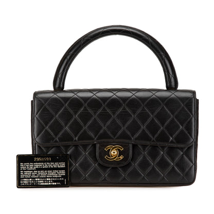 Black Chanel Medium Lambskin Kelly Parent Top Handle Bag