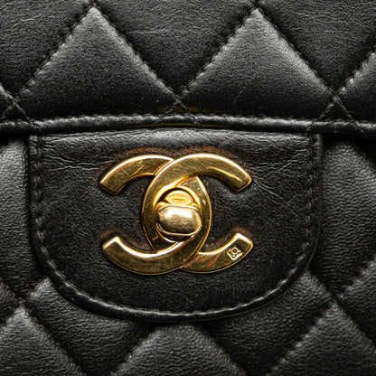 Black Chanel Medium Lambskin Kelly Parent Top Handle Bag