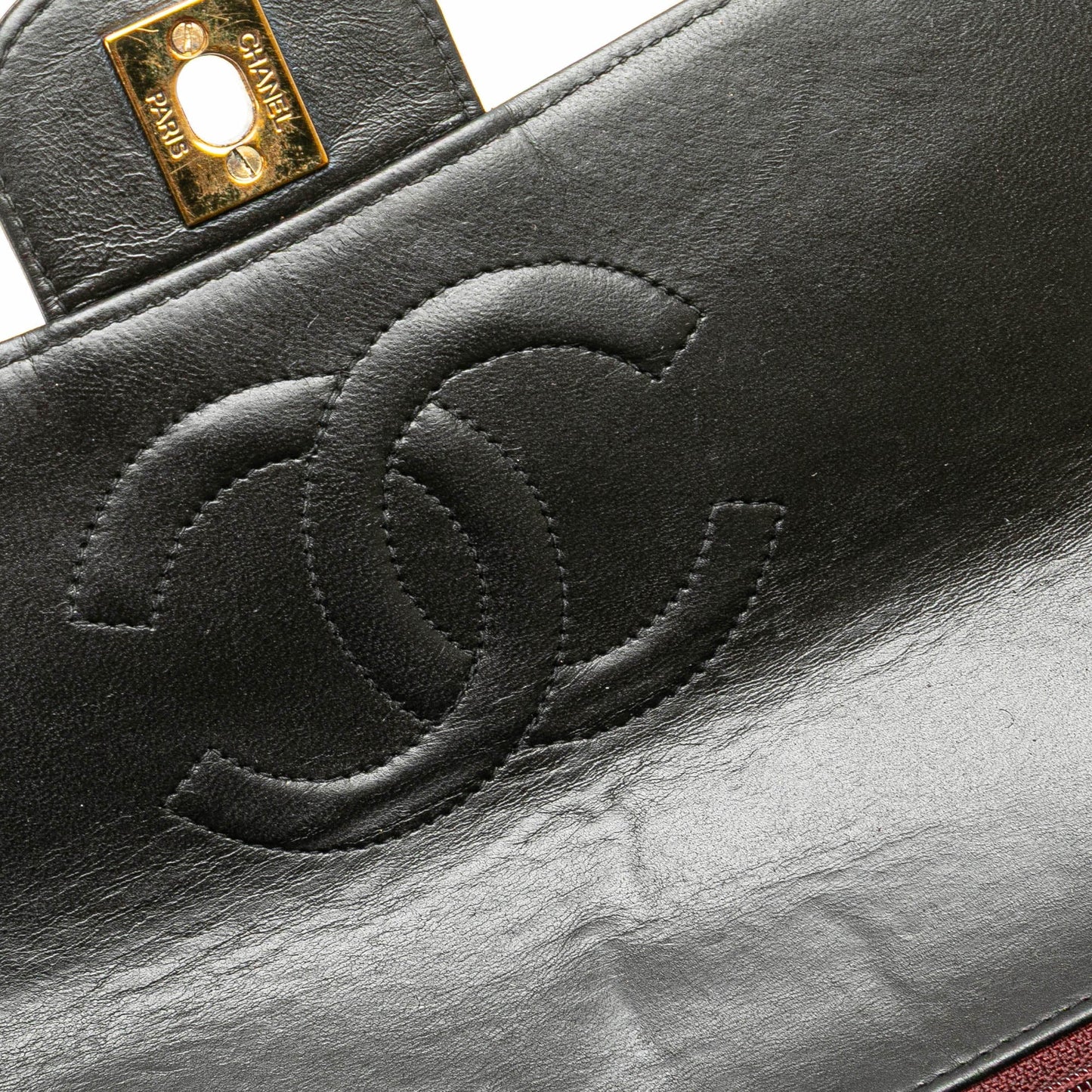 Black Chanel Medium Lambskin Kelly Parent Top Handle Bag