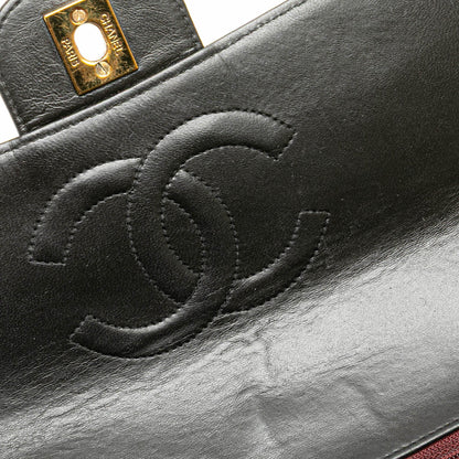 Black Chanel Medium Lambskin Kelly Parent Top Handle Bag