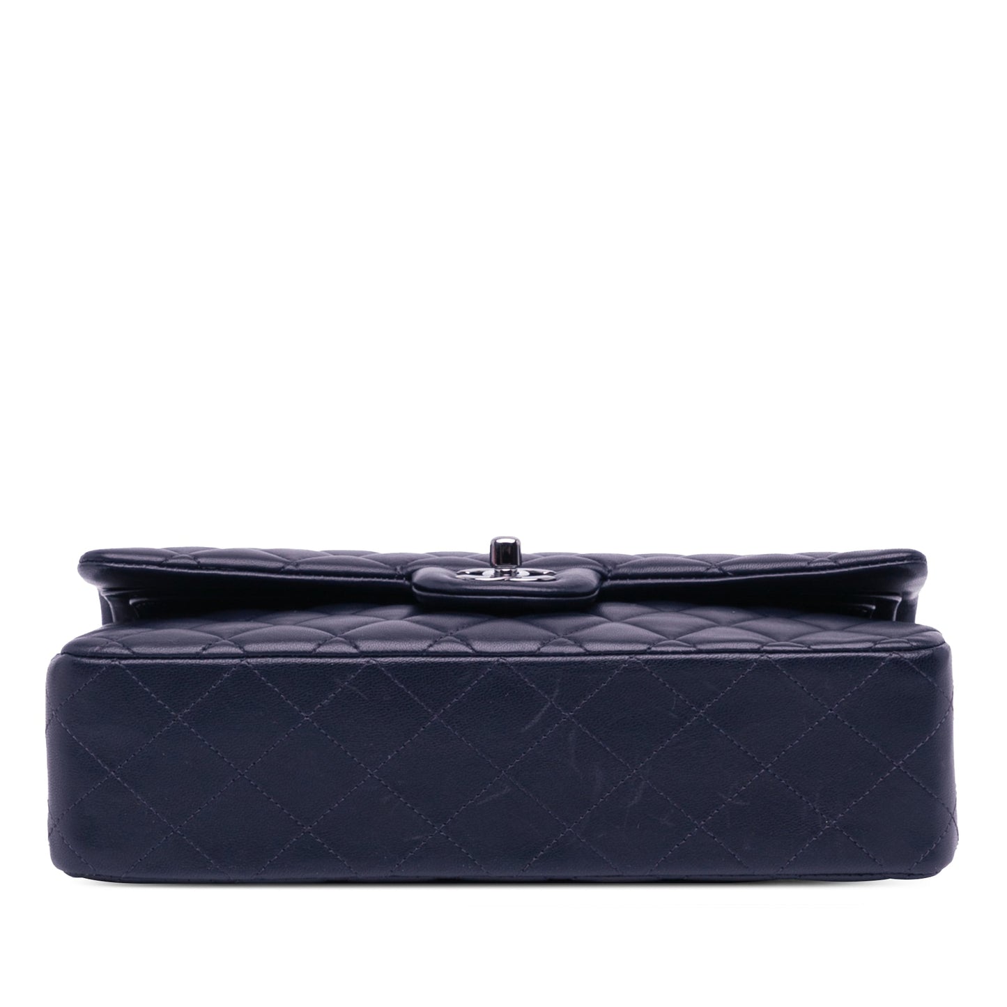 Blue Chanel Medium Classic Lambskin Double Flap Shoulder Bag