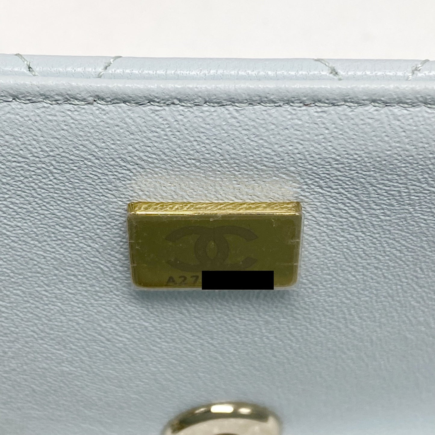Chanel 21K Mini Top Handle Rectangular Flap Bag Pastel Blue LGHW