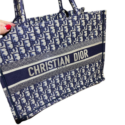 Dior Oblique Small Book Tote Blue