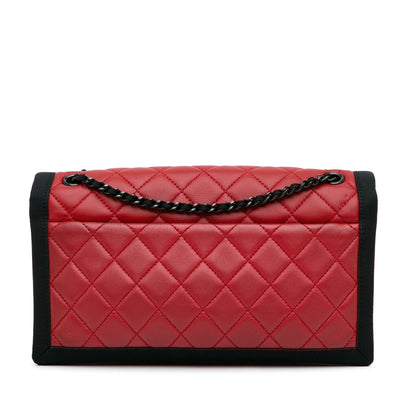 Chanel Sac CC Grossgrain trim Lambskin Flap Shoulder Bag