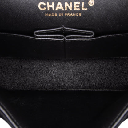 Black Chanel Medium Classic Jersey Double Flap Shoulder Bag