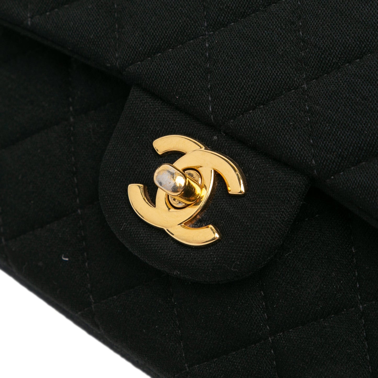 Black Chanel Medium Classic Jersey Double Flap Shoulder Bag