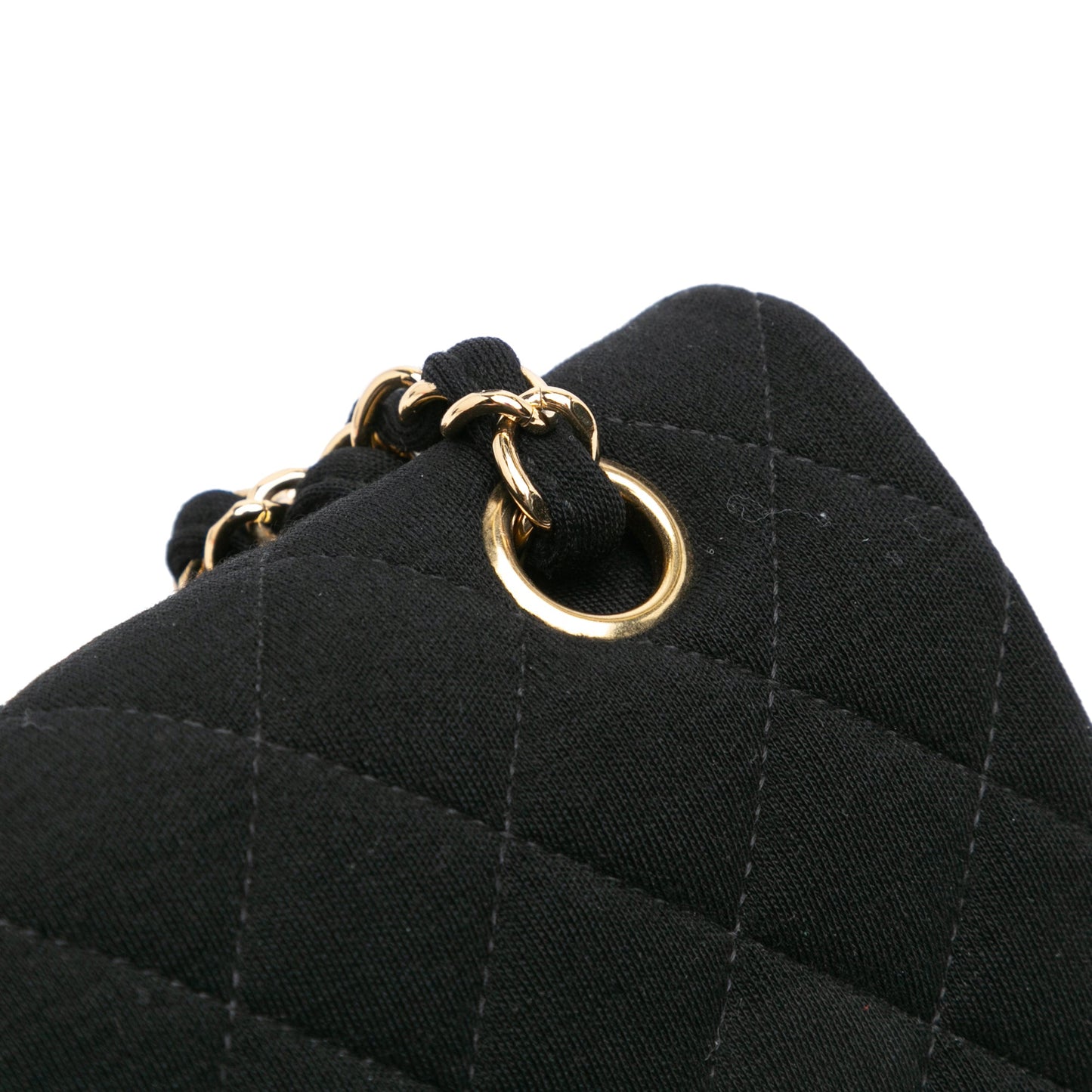 Black Chanel Medium Classic Jersey Double Flap Shoulder Bag